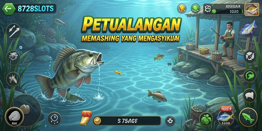 Tampilan gameplay <strong>8728SLOTS</strong> dengan aksi memancing yang seru.