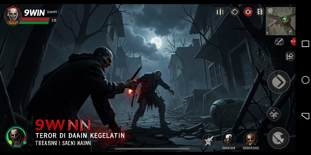 Screenshot gameplay 9WIN menunjukkan momen menegangkan dalam suasana Horror.
