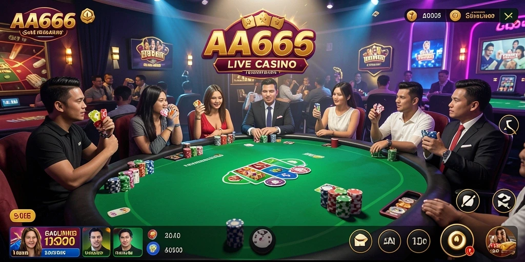 Gambaran gameplay menarik di aplikasi Live Casino AA666.