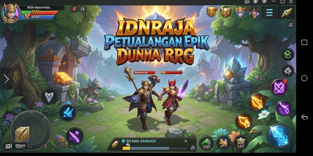 Tangkapan layar menampilkan aksi seru dan petualangan di dunia RPG IDNRAJA.