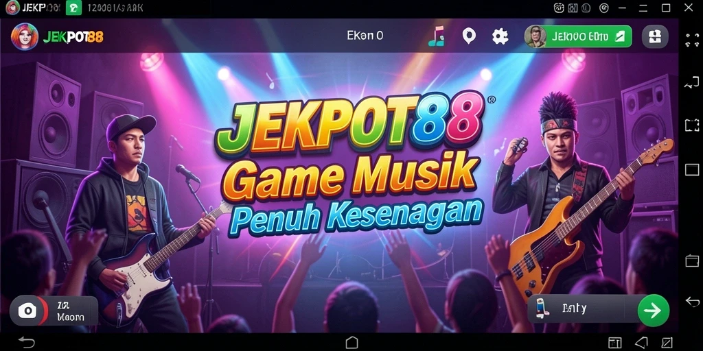 Tampilan utama JEKPOT88 menunjukkan gameplay musik yang seru dan interaktif.