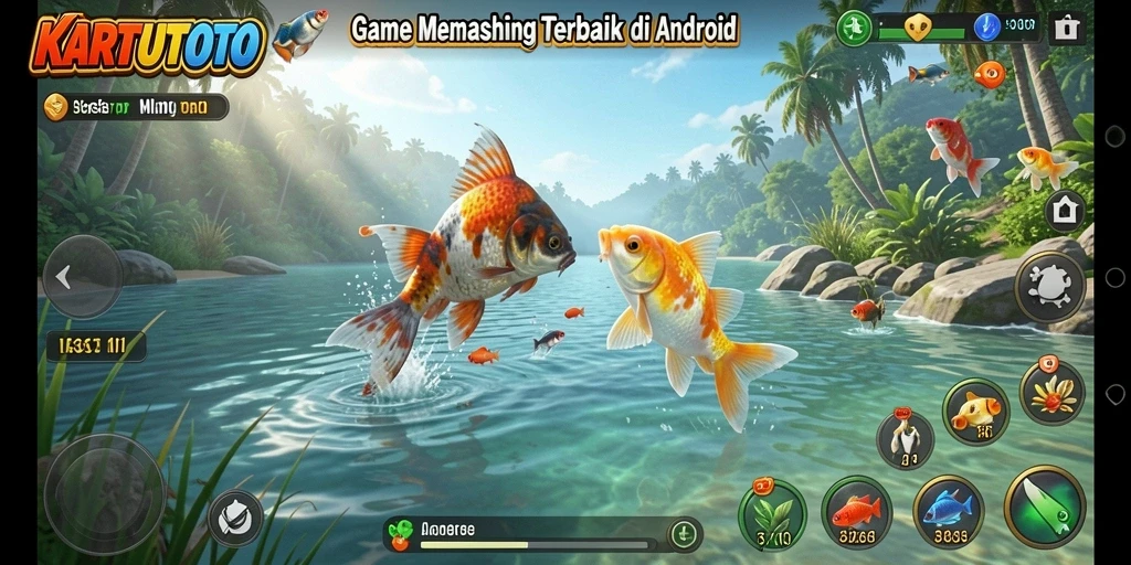 Screenshot gameplay KARTUTOTO yang menunjukkan serunya pengalaman memancing.
