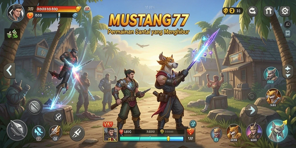 Gameplay <strong>MUSTANG77</strong> yang ceria dan seru.