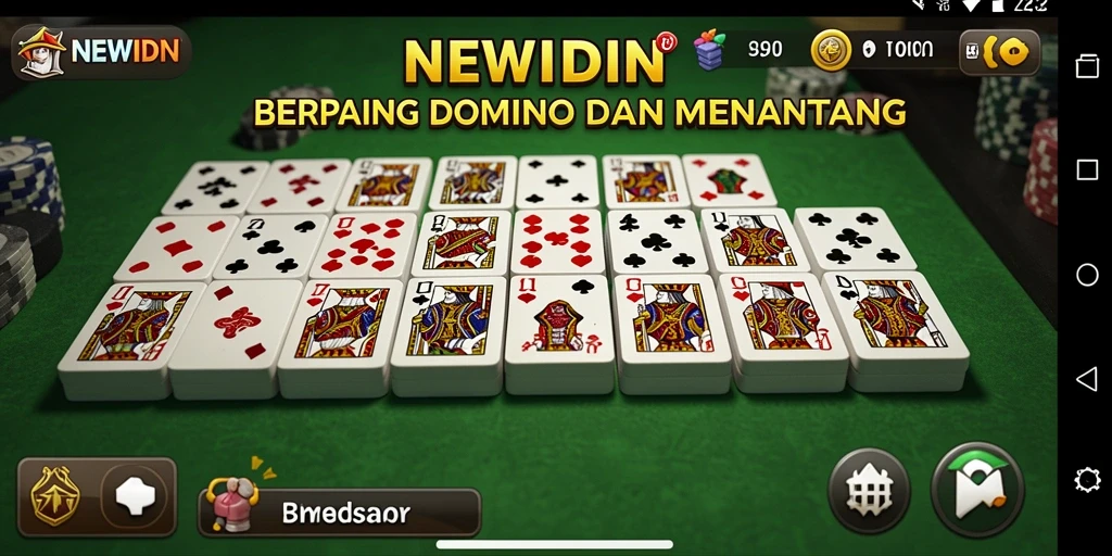 Tampilan menarik dari gameplay domino di NEWIDN.