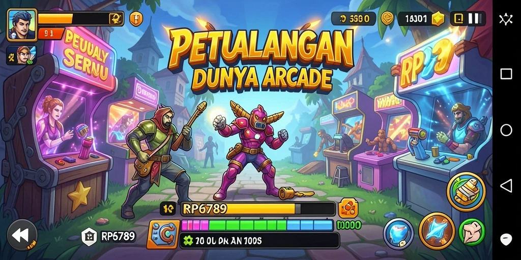 Tampilan gameplay seru dari RP6789 dengan karakter unik dan level menantang.