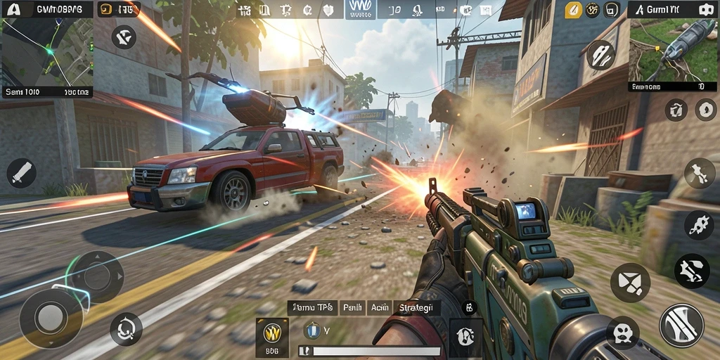 Tampilkan gameplay menegangkan dari VW108 saat bertempur di arena TPS.