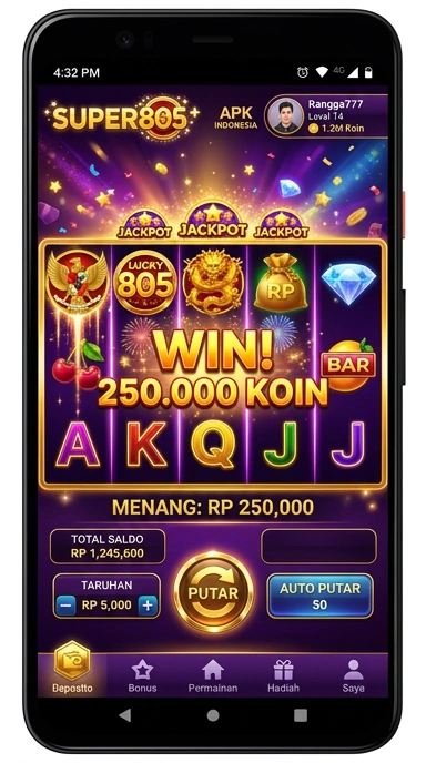 Tampilan antarmuka super805 yang intuitif dan menyenangkan.